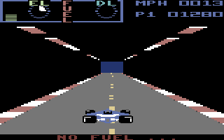 Warp! (Commodore 64) screenshot: Running out of fuel