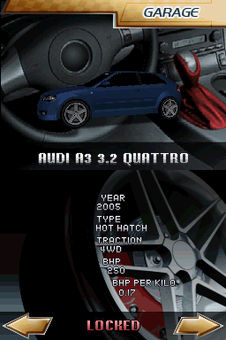 Corvette Evolution GT (Nintendo DS) screenshot: Audi A3 3.2 Quattro