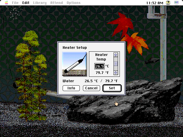 Aquazone (Macintosh) screenshot: Heater setup