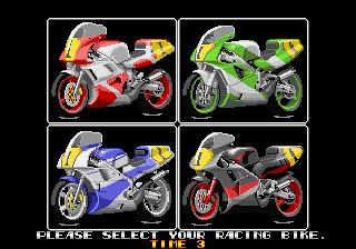 Riding Hero (Arcade) screenshot: Select bike