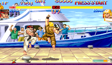 Hyper Street Fighter II: The Anniversary Edition (Arcade) screenshot: Ryu's turn.