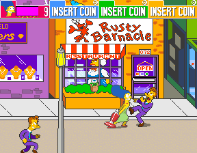 The Simpsons (Arcade) screenshot: Beat-'em-up action
