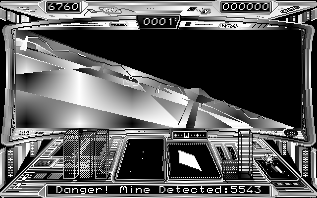 Starglider II (Atari ST) screenshot: In-game impression (Hires Monochrome)