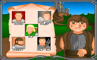 Ancients II: Approaching Evil (DOS) screenshot: Character creation - choose face appearance