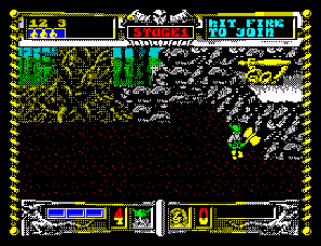 Golden Axe (ZX Spectrum) screenshot: Go sign after killing all the enemies on board