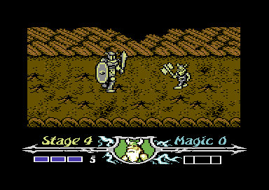 Golden Axe (Commodore 64) screenshot: Silver knight boss