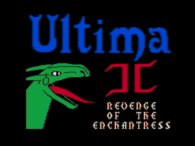 Ultima II: The Revenge of the Enchantress... (DOS) screenshot: The title screen (CGA with composite monitor)