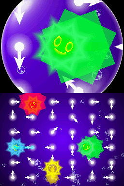 Electroplankton (Nintendo DS) screenshot: A complex path for these Luminaria.