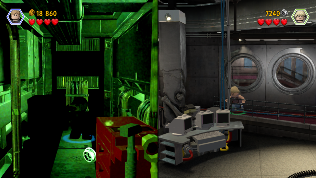 LEGO Jurassic World (PlayStation 3) screenshot: Sometimes a torch or a flashlight is not enough and you need a character with night vision goggles