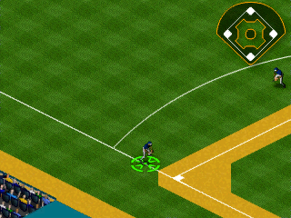 Baseball Addict (Windows Mobile) screenshot: Controlling the fielders
