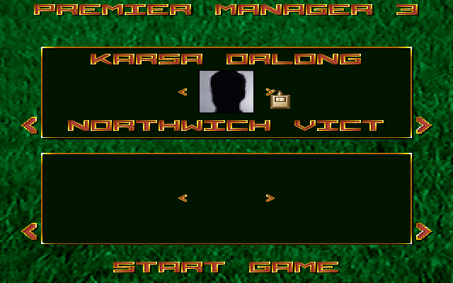 Premier Manager 3 (DOS) screenshot: Choose You name and club