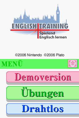 English Training: Have Fun Improving Your Skills (Nintendo DS) screenshot: German title screen.