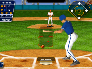 Baseball Addict (Windows Mobile) screenshot: Batting - but missing the ball