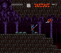 Musya: The Classic Japanese Tale of Horror (SNES) screenshot: Demon with spear