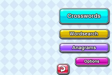 CrossworDS (Nintendo DS) screenshot: Game menu.