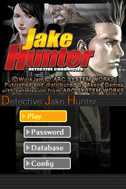 Jake Hunter: Detective Chronicles (Nintendo DS) screenshot: Main menu.