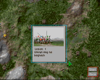 Legion (Amiga) screenshot: Random encounter - legion is stuck in a swamp