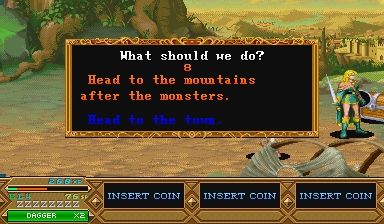 Dungeons & Dragons: Tower of Doom (Arcade) screenshot: Select route