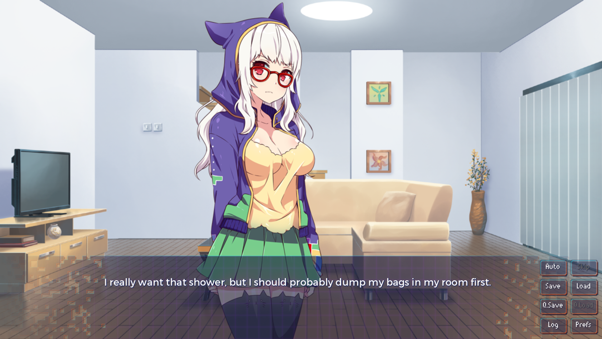 Sakura Gamer (Windows) screenshot: Meet Nekohime, the player character