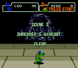 Teenage Mutant Ninja Turtles: The Hyperstone Heist (Genesis) screenshot: Level completed