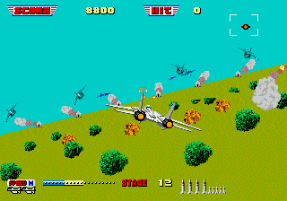 After Burner II (Genesis) screenshot: Avoid enemies rocket - now, is pretty hard