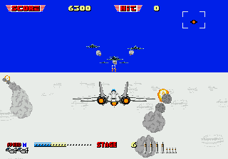 After Burner II (Genesis) screenshot: Fight in clouds