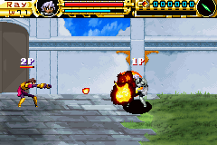 Advance Guardian Heroes (Game Boy Advance) screenshot: Fireballs, a simple special attack