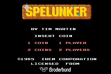 Spelunker (Arcade) screenshot: Title screen