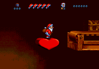 Daze Before Christmas (Genesis) screenshot: Heart - levitating platform