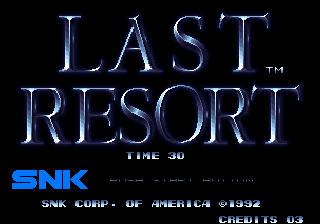 Last Resort (Arcade) screenshot: Title screen