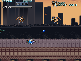 Rohga: Armor Force (Arcade) screenshot: Harder without the robot.