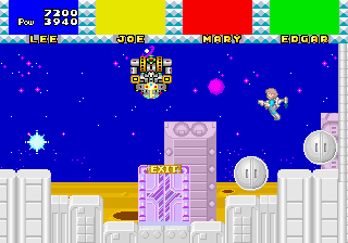 Quartet (Arcade) screenshot: Destroy that boss.