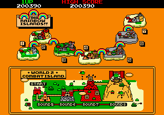 Rainbow Islands (Arcade) screenshot: Next world