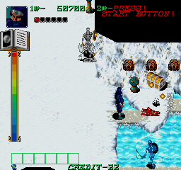 Gate of Doom (Arcade) screenshot: Blue skeleton