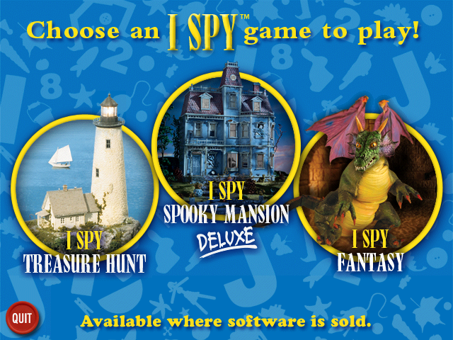 I Spy Mini-Games (Windows) screenshot: The title screen.