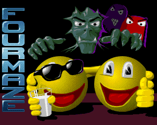 FourMaze (Amiga) screenshot: Title screen