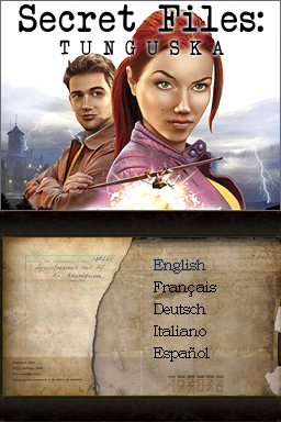 Secret Files: Tunguska (Nintendo DS) screenshot: Language selection.