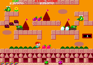 Rainbow Islands (Arcade) screenshot: Army's level