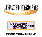 F-1 World Grand Prix (Game Boy Color) screenshot: Title screen/main menu