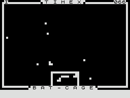 Bat Cage (ZX81) screenshot: Two eggs hatching