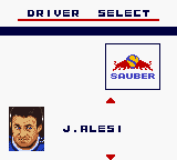 F-1 World Grand Prix (Game Boy Color) screenshot: J. will have to do.
