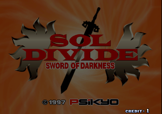 Sol Divide (Arcade) screenshot: Title screen