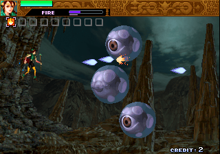 Sol Divide (Arcade) screenshot: Giant eyes