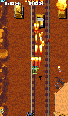 19XX: The War Against Destiny (Arcade) screenshot: Rails