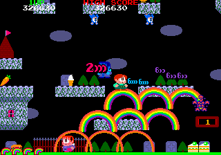 Rainbow Islands (Arcade) screenshot: Bats