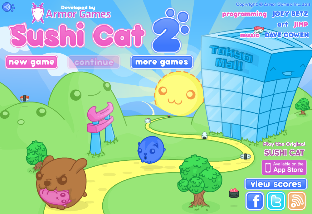 Sushi Cat 2 (Browser) screenshot: Main menu