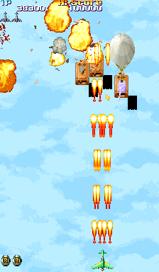 19XX: The War Against Destiny (Arcade) screenshot: Tanks on parachutes