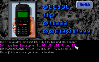 Das Telekommando kehrt zurück (Amiga) screenshot: You give up and call up the Telekom technical office.