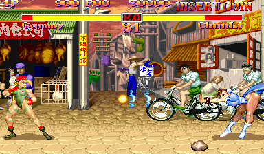 Super Street Fighter II (Arcade) screenshot: Chun Li's energy shot