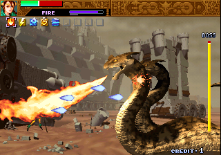 Sol Divide (Arcade) screenshot: Snakes-boss